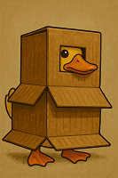 アヒル,ダンボール,擬人化,箱,かわいい