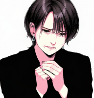 女性,泣く,短髪,イラスト,モノトーン,黒髪,真剣,涙