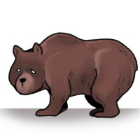 クマ,動物,イラスト,悲しい表情,茶色