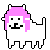 犬,ピクセルアート,ピンクの髪,キャラクター,白