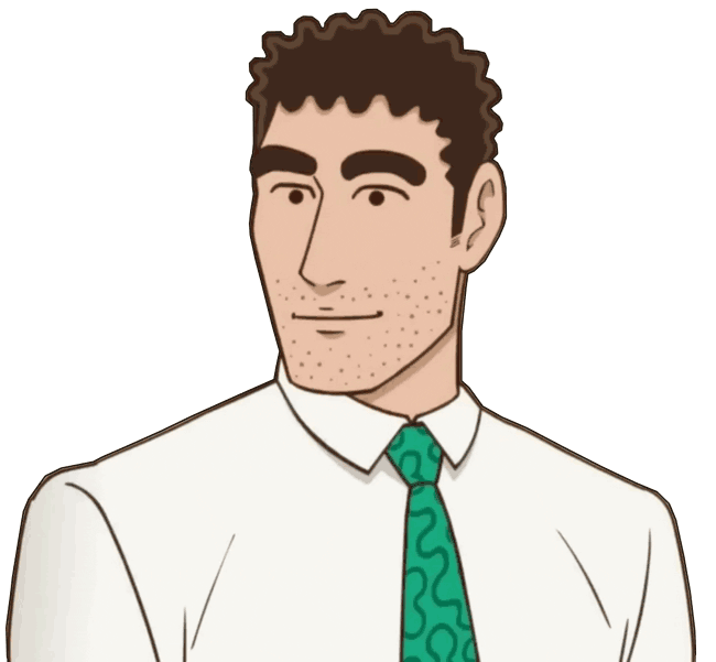 男性,白シャツ,ネクタイ,短髪,イラスト,アニメ風