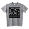 Tシャツ,グレー,55,ストライプ,数字