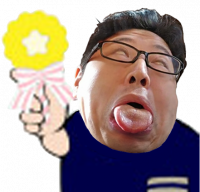 男性,変顔,イラスト,リボン,パロディ,コラージュ,ユーモア