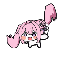 アニメ風,ピンク髪,ツインテール,キャラクター,かわいい,シンプル背景