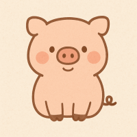 ぶた,かわいい,イラスト,動物,ピンク