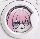 洗濯機,ピンクの髪,アニメキャラ,かわいい,洗濯機のドア