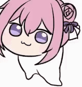 ピンク髪,アニメキャラ,デフォルメ,おばけ,リボン