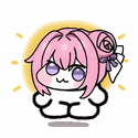 ピンク髪,かわいい,シンプル,キャラクター,おだんご髪,リボン