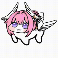 キャラクター,ピンク髪,翼,紫の目