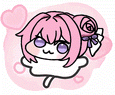 ピンク髪,かわいい,リボン,ハート,デフォルメキャラクター