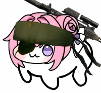 キャラクター,かわいい,動物,ピンクの髪,アイマスク,武器,アニメ風