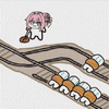 トロッコ問題,ピンク髪,線路,選択,哲学,ジレンマ,キャラクター,分岐