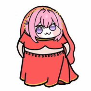 キャラクター,ピンク髪,赤い服,可愛い