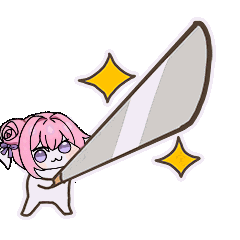 かわいい,ピンク髪,大きな剣,デフォルメ,アニメキャラ,キラキラ
