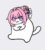 キャラクター,猫,ピンク髪,バラ,かわいい