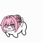 アニメ,キャラクター,ピンクの髪,かわいい,デフォルメ,ぬいぐるみ風