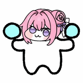デフォルメ,ピンクの髪,ぬいぐるみ,漫画スタイル