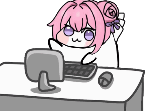 アニメキャラクター,ピンクの髪,パソコン,可愛い,デスク