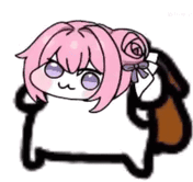 猫,ピンクの髪,イラスト,かわいい,キャラクター,アニメ風