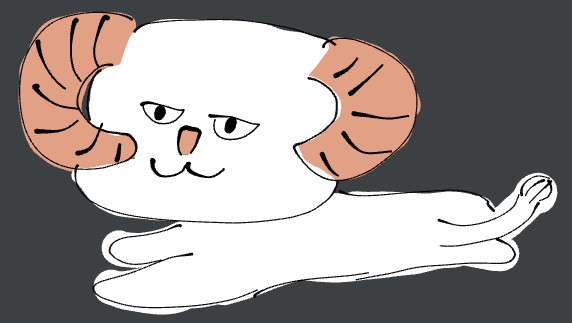動物,イラスト,羊の角,猫,手描き,シンプル,キャラクター