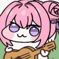 アニメ風,ピンク髪,ギター,かわいい,キャラクター,紫目,リボン