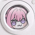 アイコン,アニメ風,ピンク髪,紫目,女の子,かわいい,洗濯機,デフォルメ