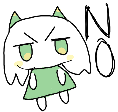 猫耳,緑色の服,イラスト,NO,シンプル,デフォルメ