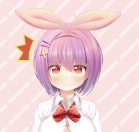 女の子,バニー耳,紫髪,ショートヘア,制服,リボン,アニメ,髪飾り